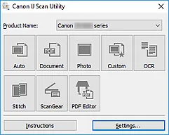 Official Canon IJ Scan Utility main screen from the G2020 series manual